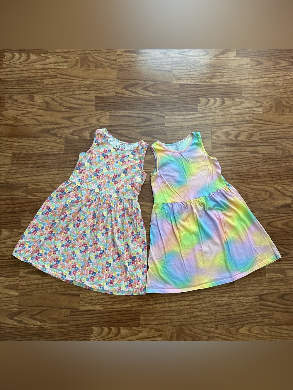 Bundle 2x H&M Girls 8-10 Sleeveless Cotton Summer Dress Floral Colorful EUC!